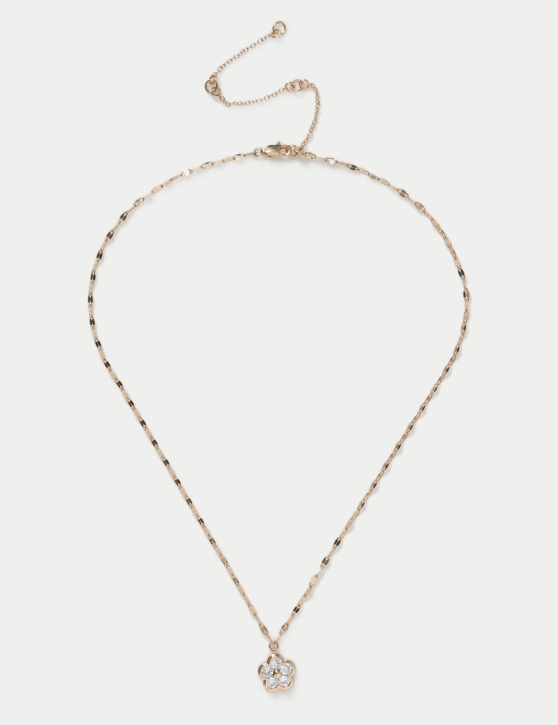 Cubic zirconia flower necklace, imported from the UK
