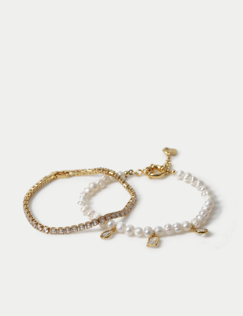 18k gold plated pearl bracelet, UK version