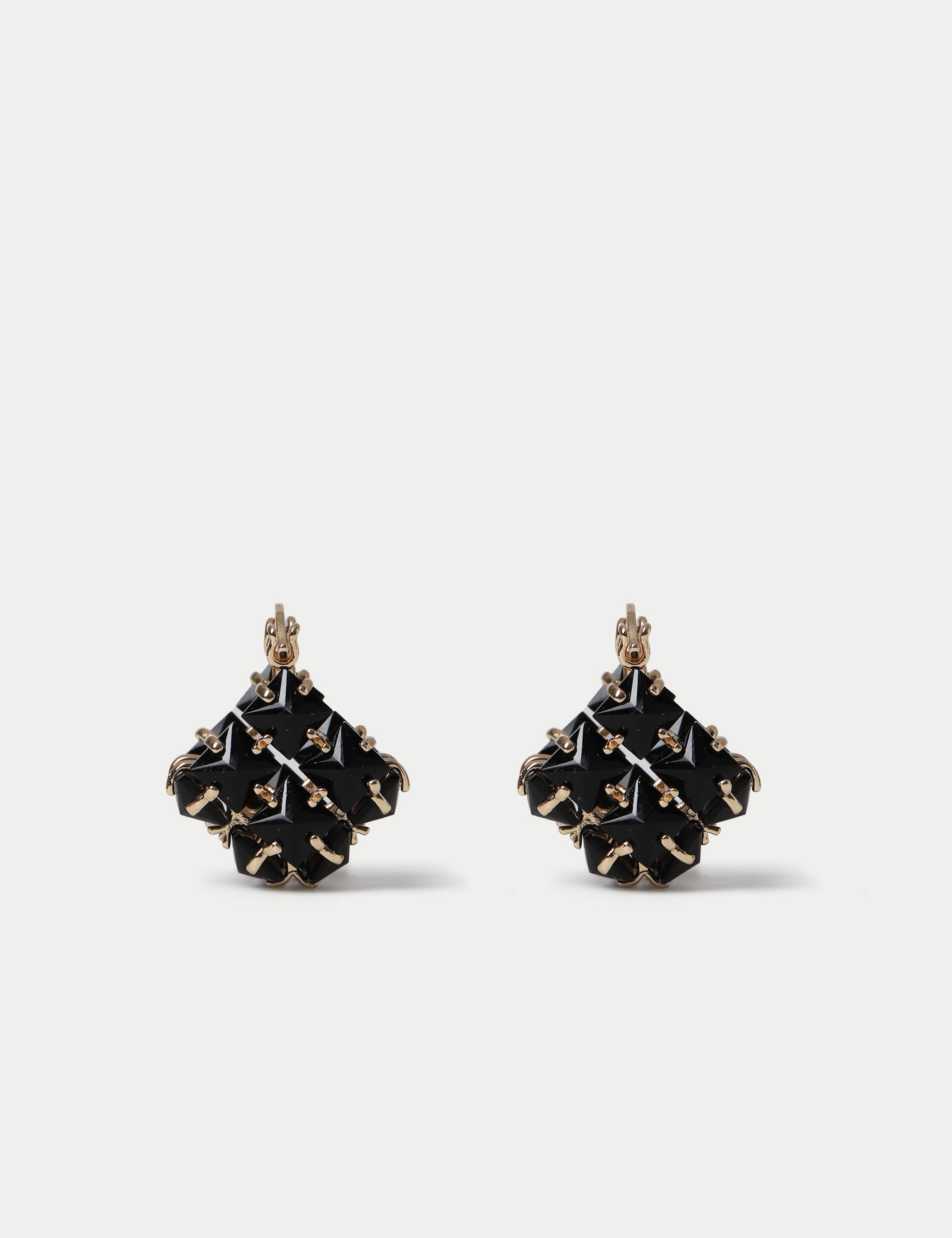 Per Una black faceted hoop earrings, UK version