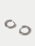 Cubic zirconia hoop earrings platinum plated - British product