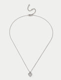 Collier cœur en zircone cubique platine 420mm, importé du Royaume-Uni