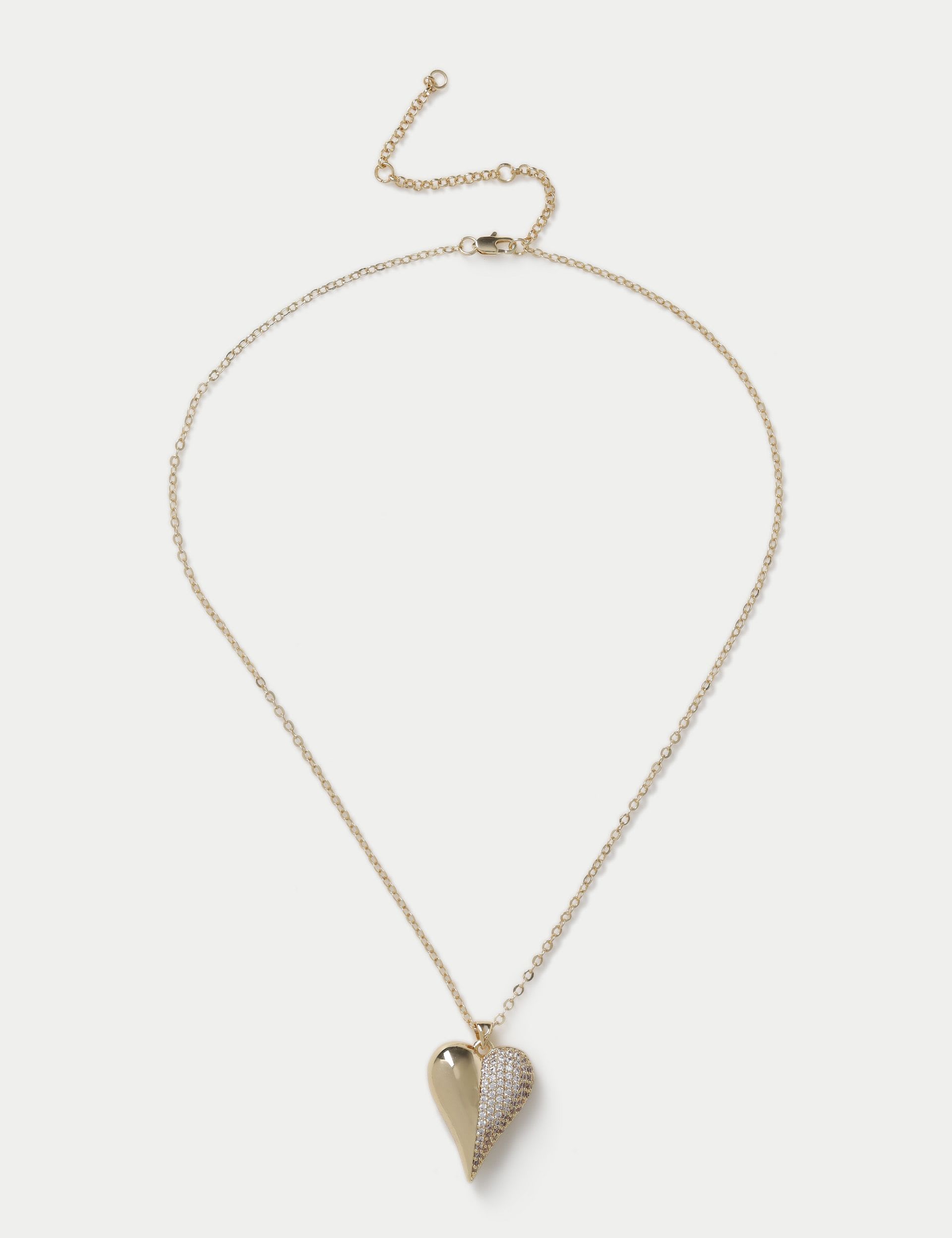 14ct gold plated heart necklace 420mm length (British brand)