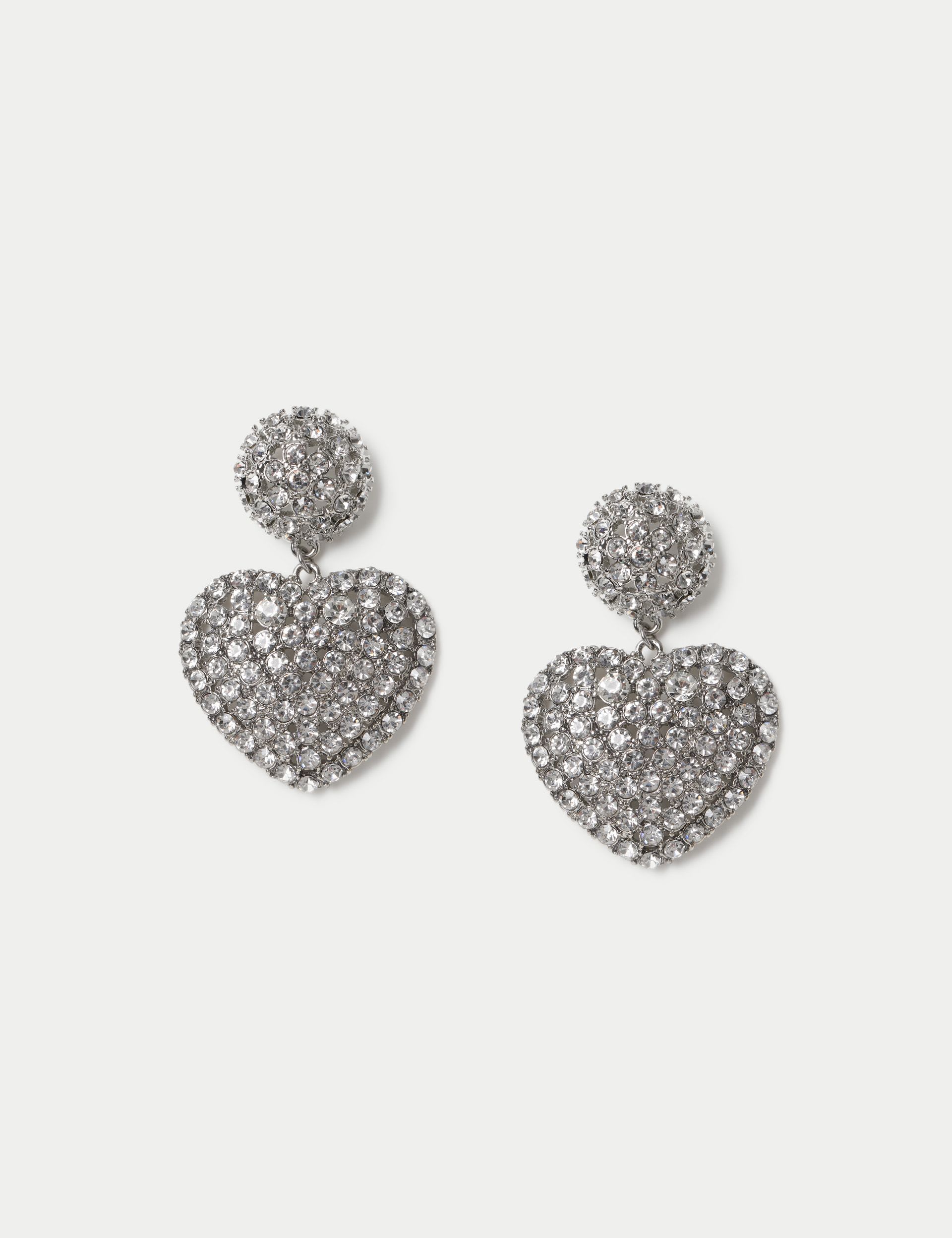 Marks and Spencer statement embellished heart earrings, UK version
