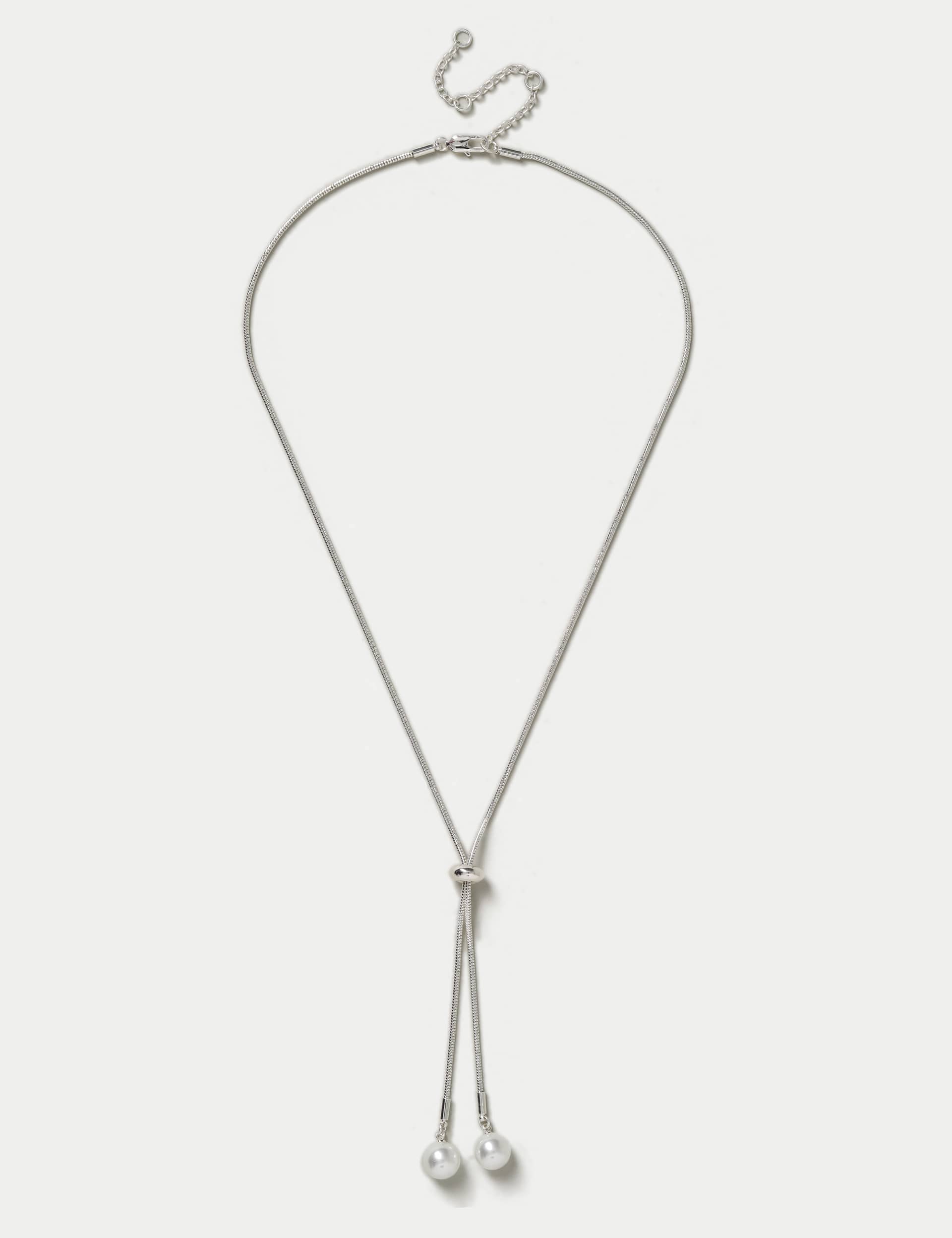 Pearl Cream Long Lariat necklace, imported from the UK