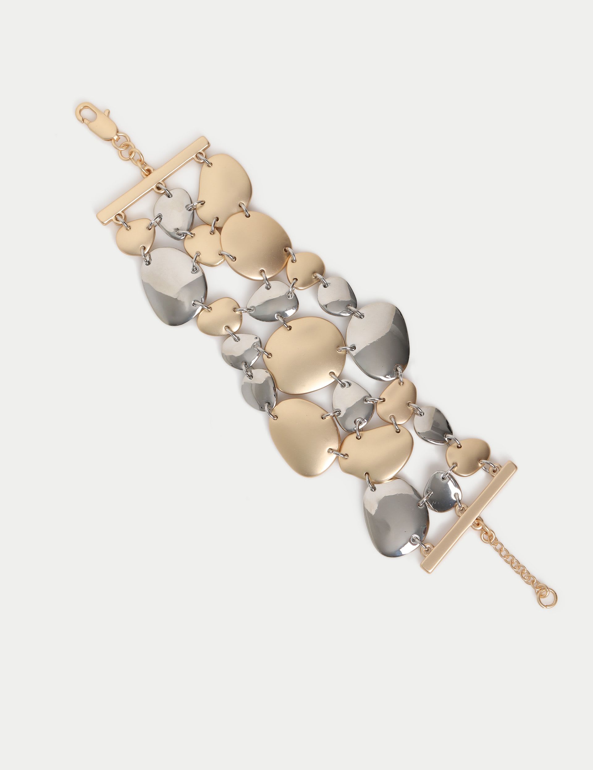 Irregular brushed metal wristwear bracelet (British brand)