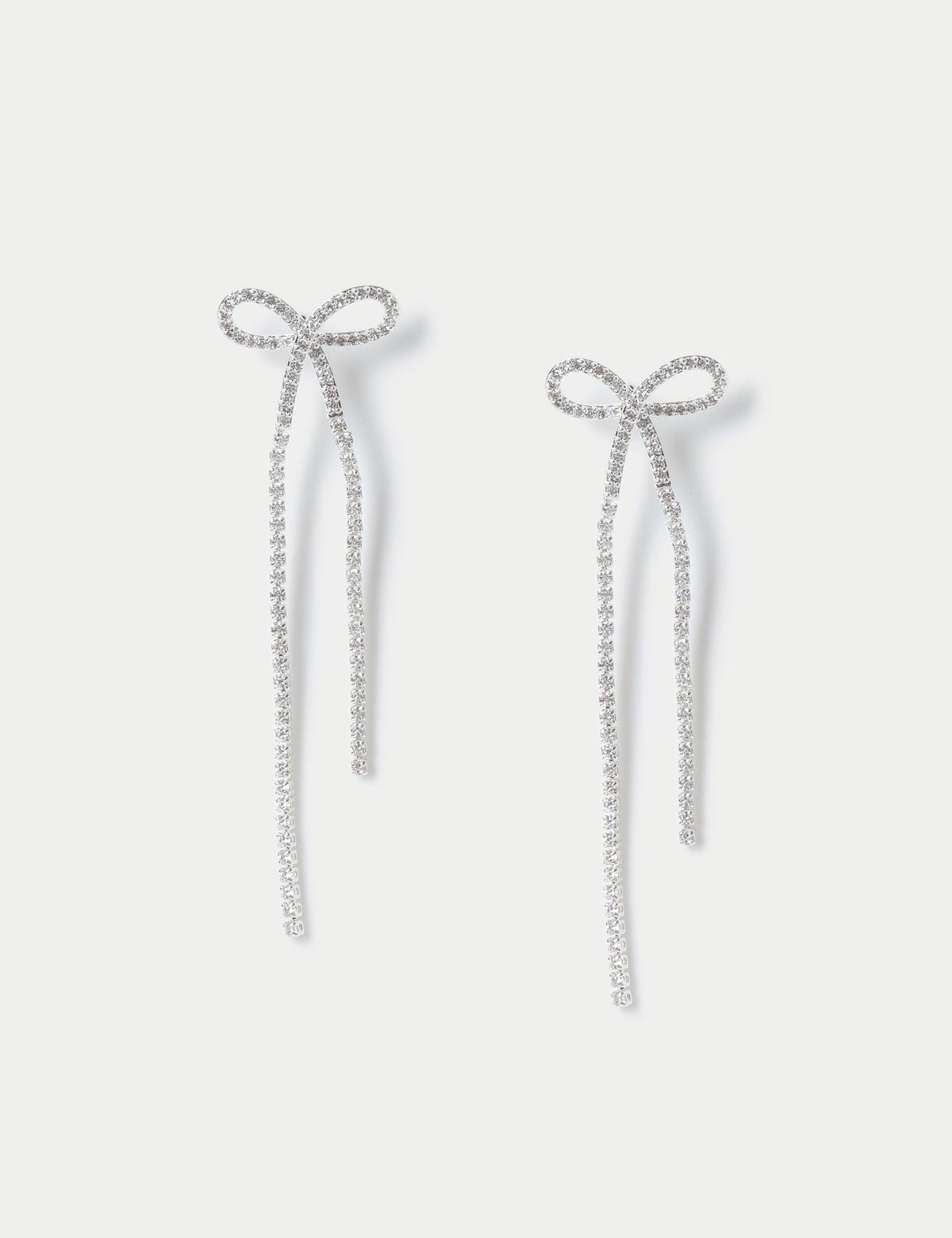 Silver Cupchain Bow Drop Earring, jewellery - British product