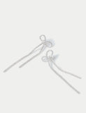 Silver Cupchain Bow Drop Earring, jewellery - British product