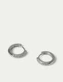 Sterling silver rhodium hoop earrings (British brand)