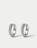 Sterling silver rhodium hoop earrings (British brand)