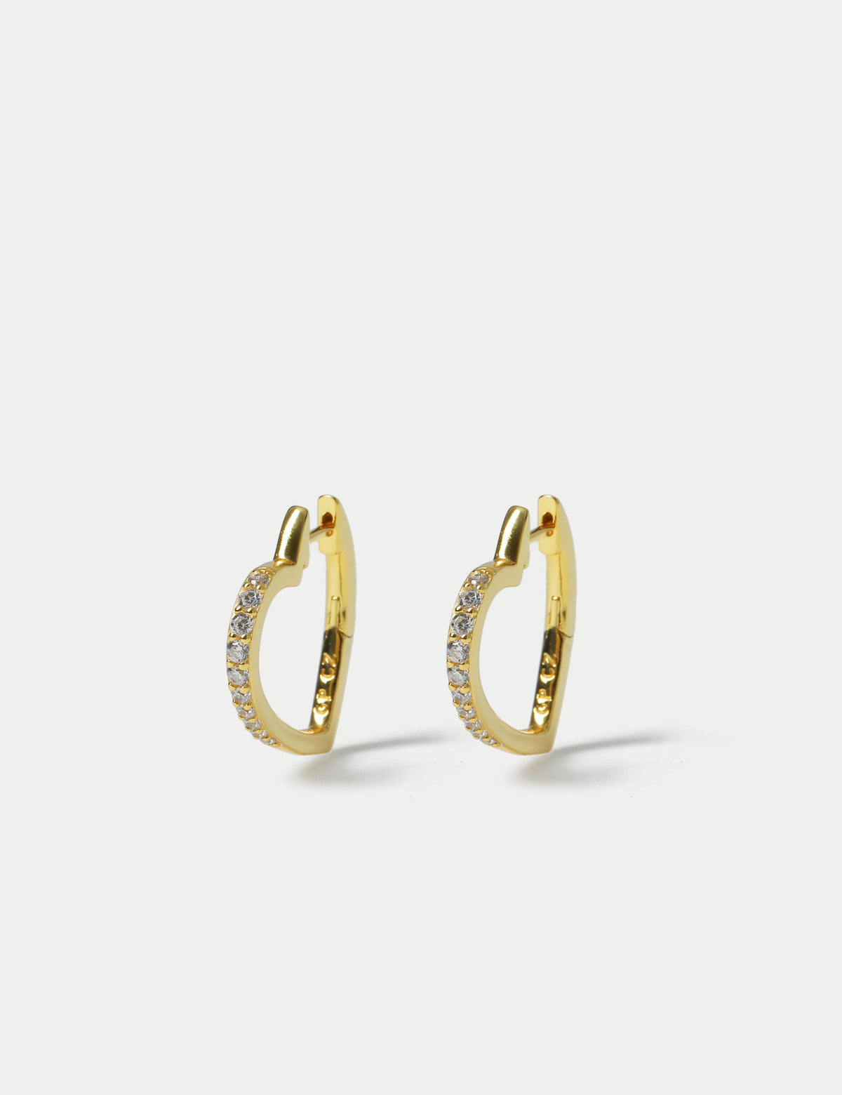 Gold plated hoop earrings sterling silver clasp fastening, imported from the UK