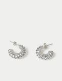 C Hoop Earrings in Sterling Silver - British product