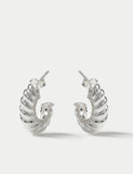 C Hoop Earrings in Sterling Silver - British product