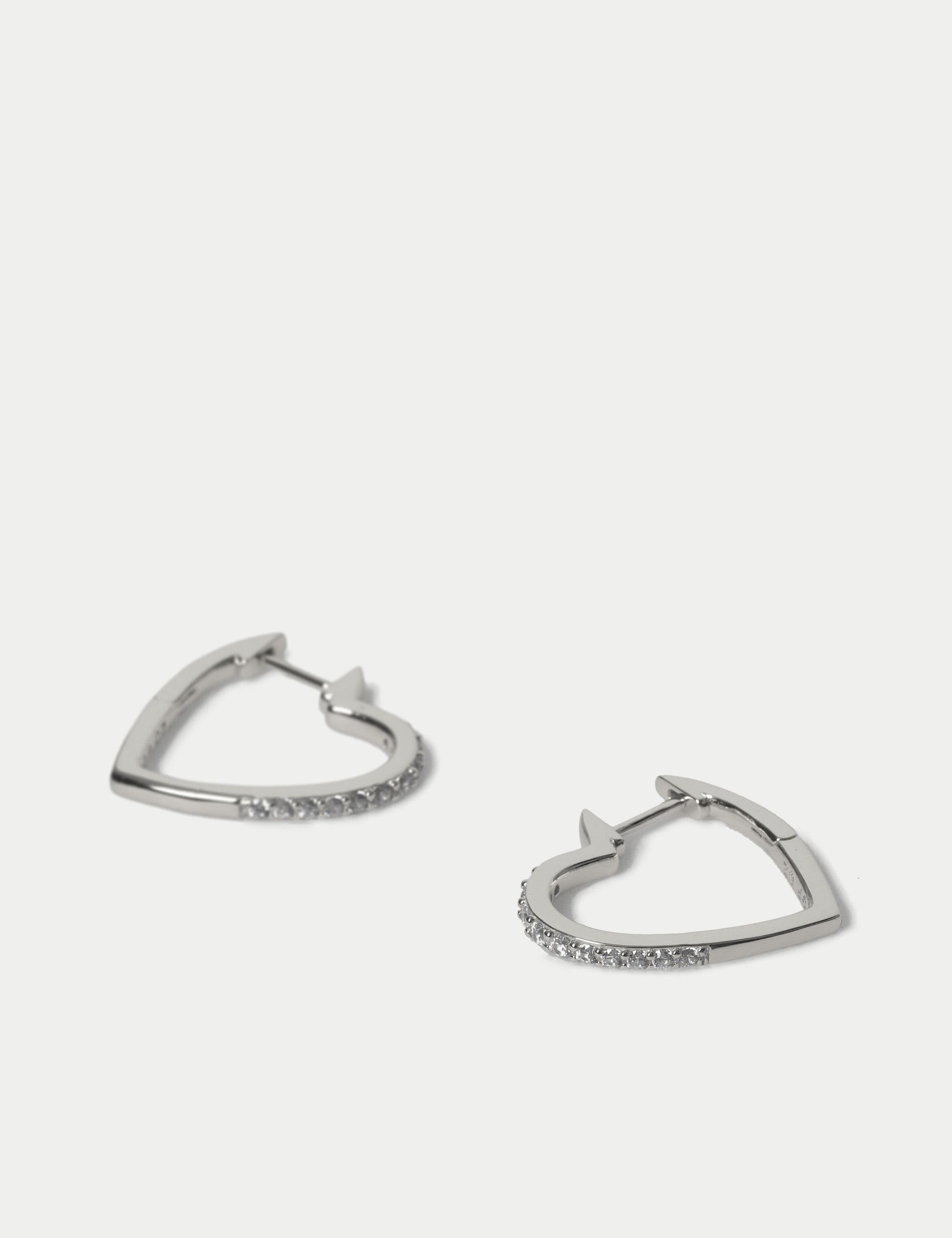 Heart hoop earrings sterling silver, UK version
