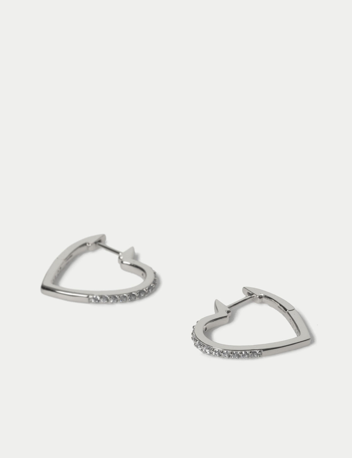 Heart hoop earrings sterling silver, UK version