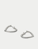Heart hoop earrings sterling silver, UK version