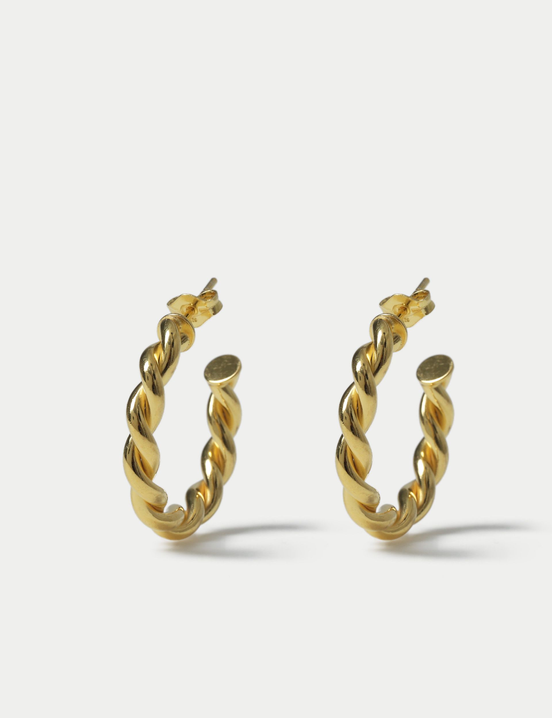 Sterling silver twist earrings 25mm, British brand