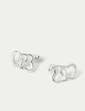 Sterling silver heart stud earrings available, UK version