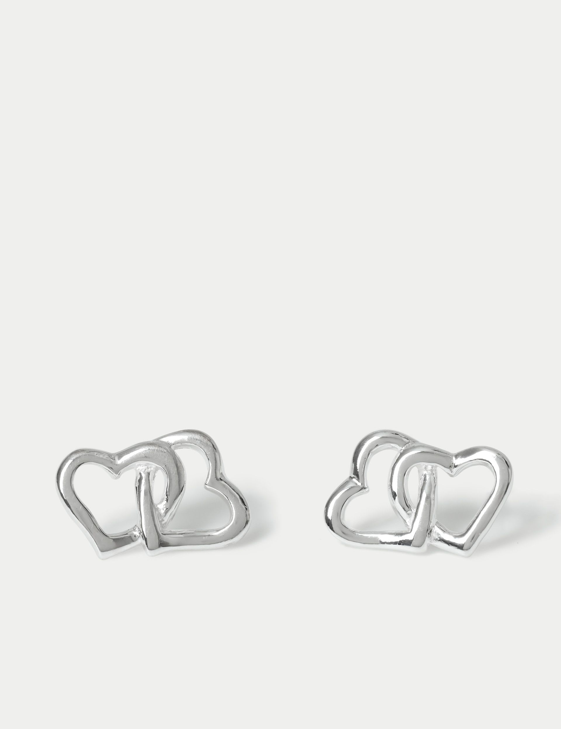 Sterling silver heart stud earrings available, UK version