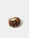 Resin Chain Ridge Ring in resin and brass - British product