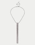 Long fringe necklace with brass and iron clasp, UK version