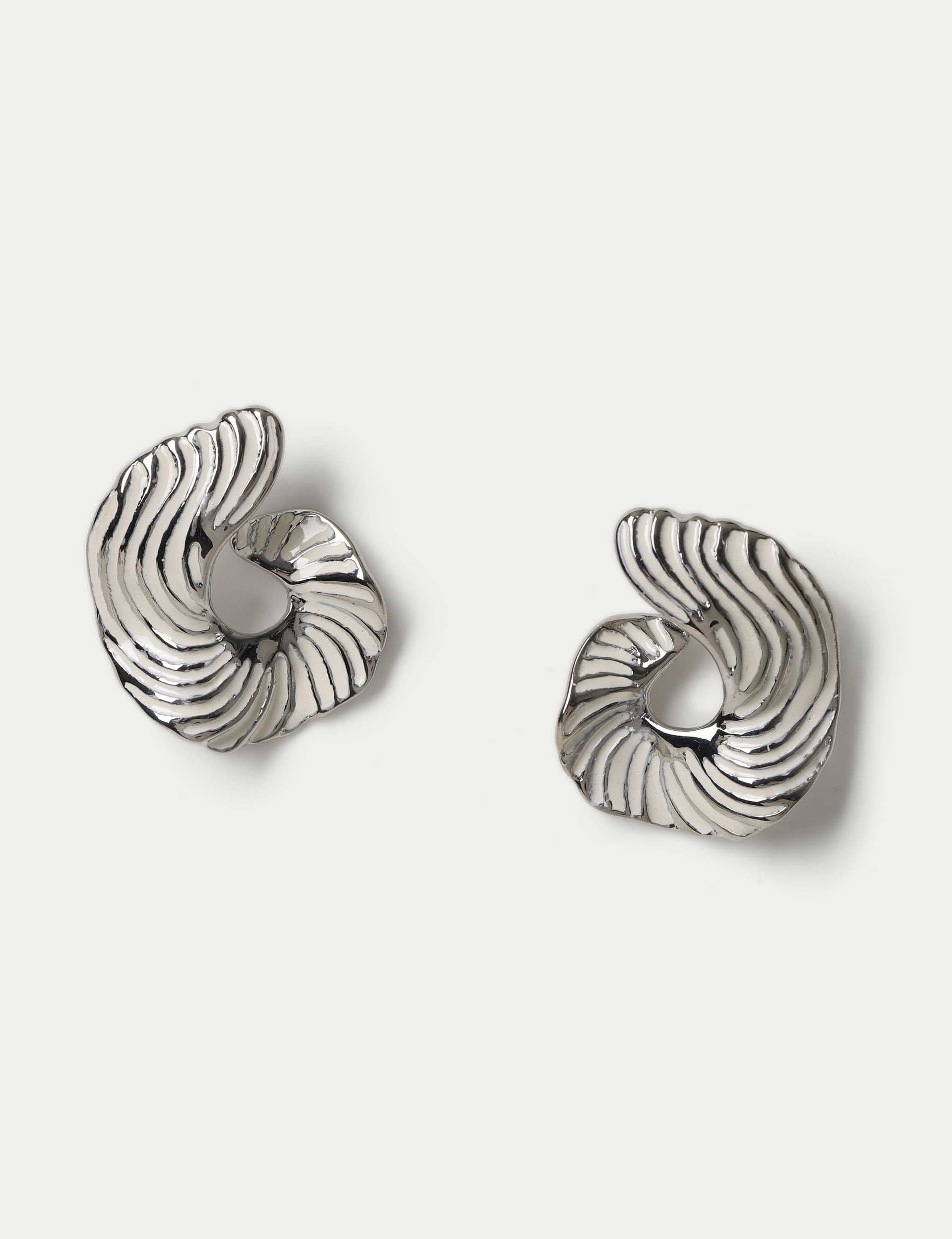 Emaille-Zebra-Creolen mit unregelmäßigem Design - Britisches Produkt