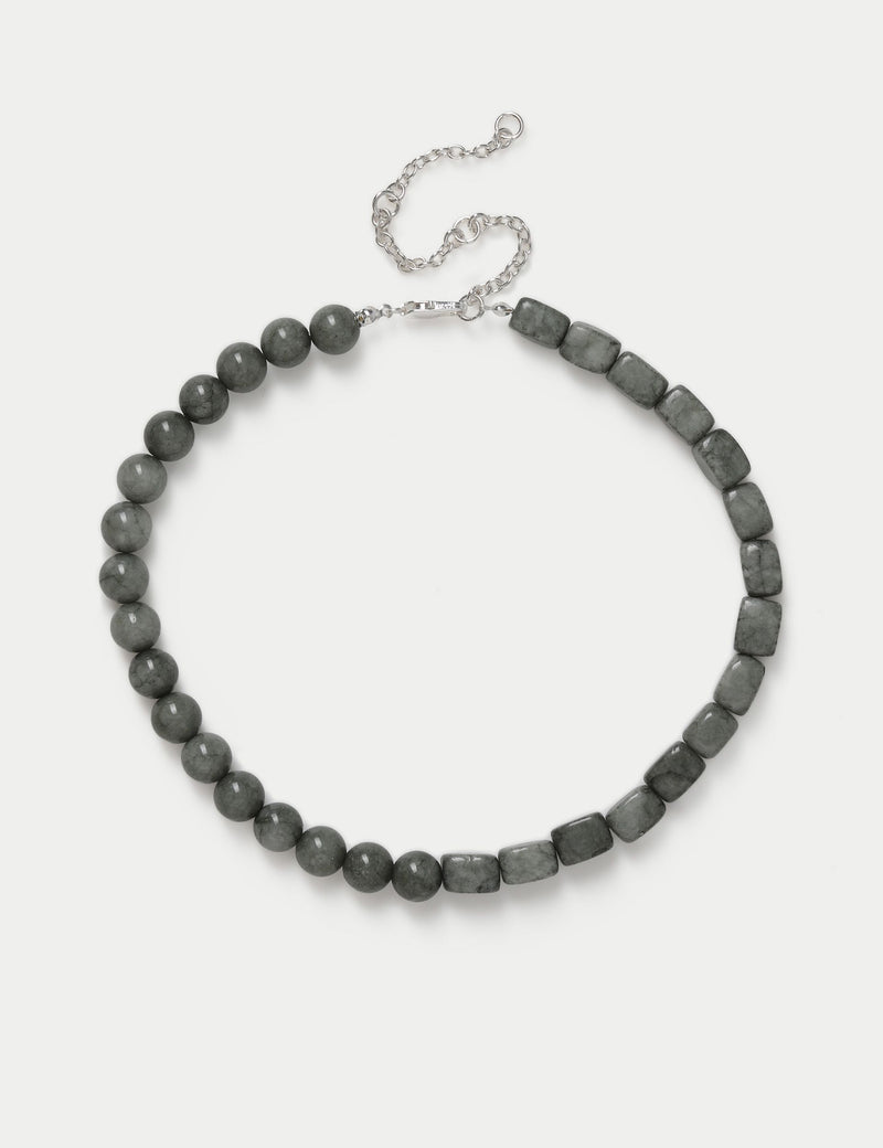 Natural stone tear drop necklace with 95% stone and metal clasp, imported from the UK