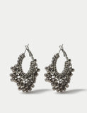 Chunky beaded hoop earrings hinged fastening - British product