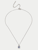 Autograph Collection platinum plated rectangle necklace with cubic zirconia, UK version