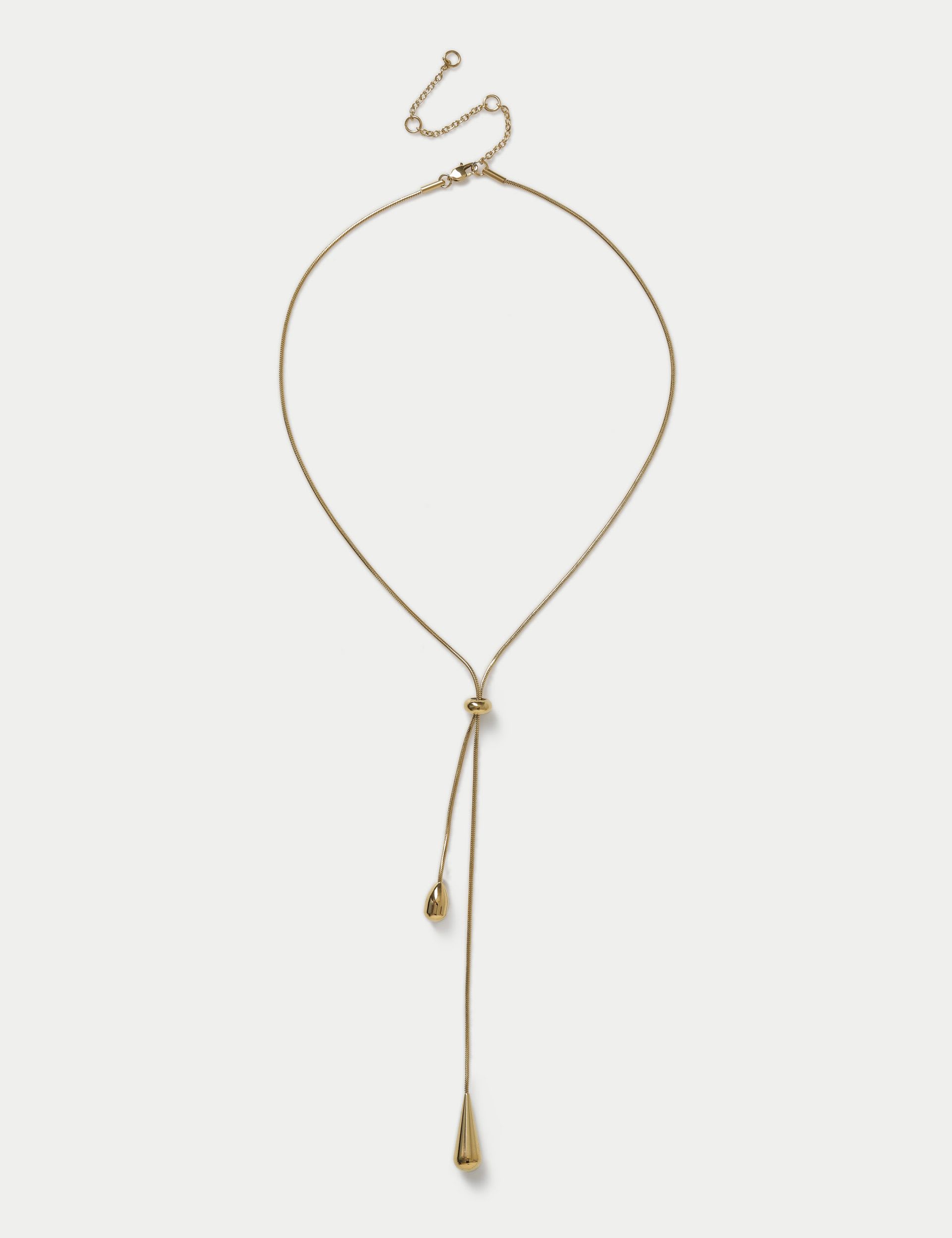 Tear Drop Y-Necklace stainless steel 45cm - British product
