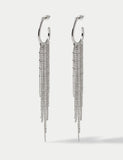 Fringe Cupchain Hoop Earrings mixed metal and glass British product