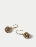 Filigree fishhook earrings drop style metal alloy, imported from the UK