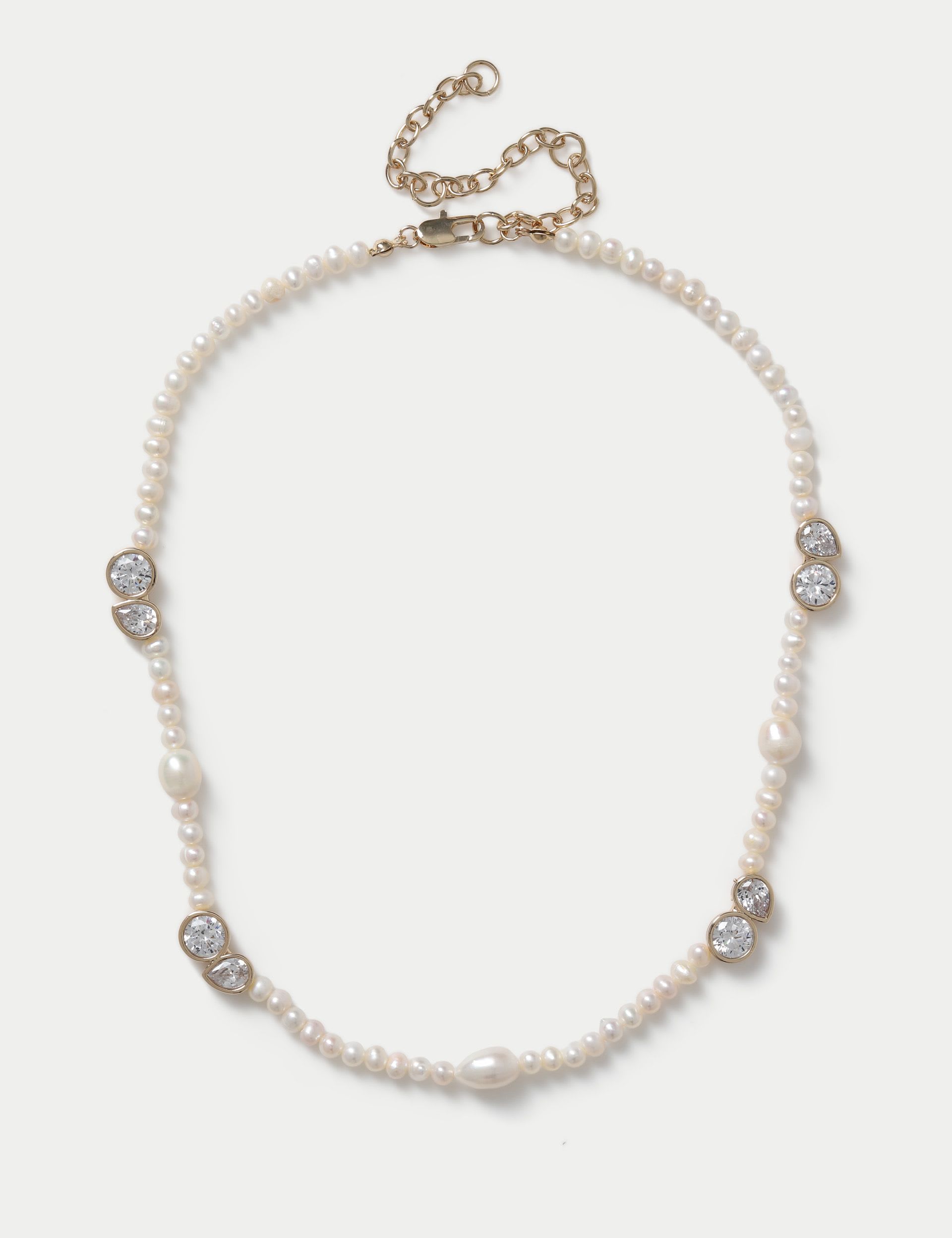 Autograph freshwater pearl cubic zirconia necklace, UK version