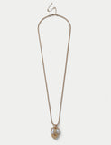 Pendant necklace with molten pearl effect and clasp fastening, UK version
