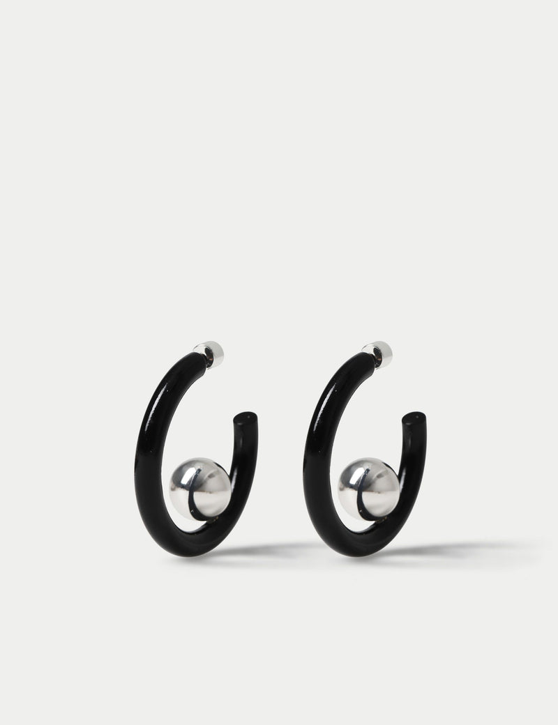 Sphere hoop earrings made of zinc alloy and acrylic, UK version