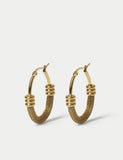 Stainless steel textured hoop earrings - British product