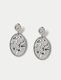 Textured drop earrings in 100% zinc alloy from a British brand