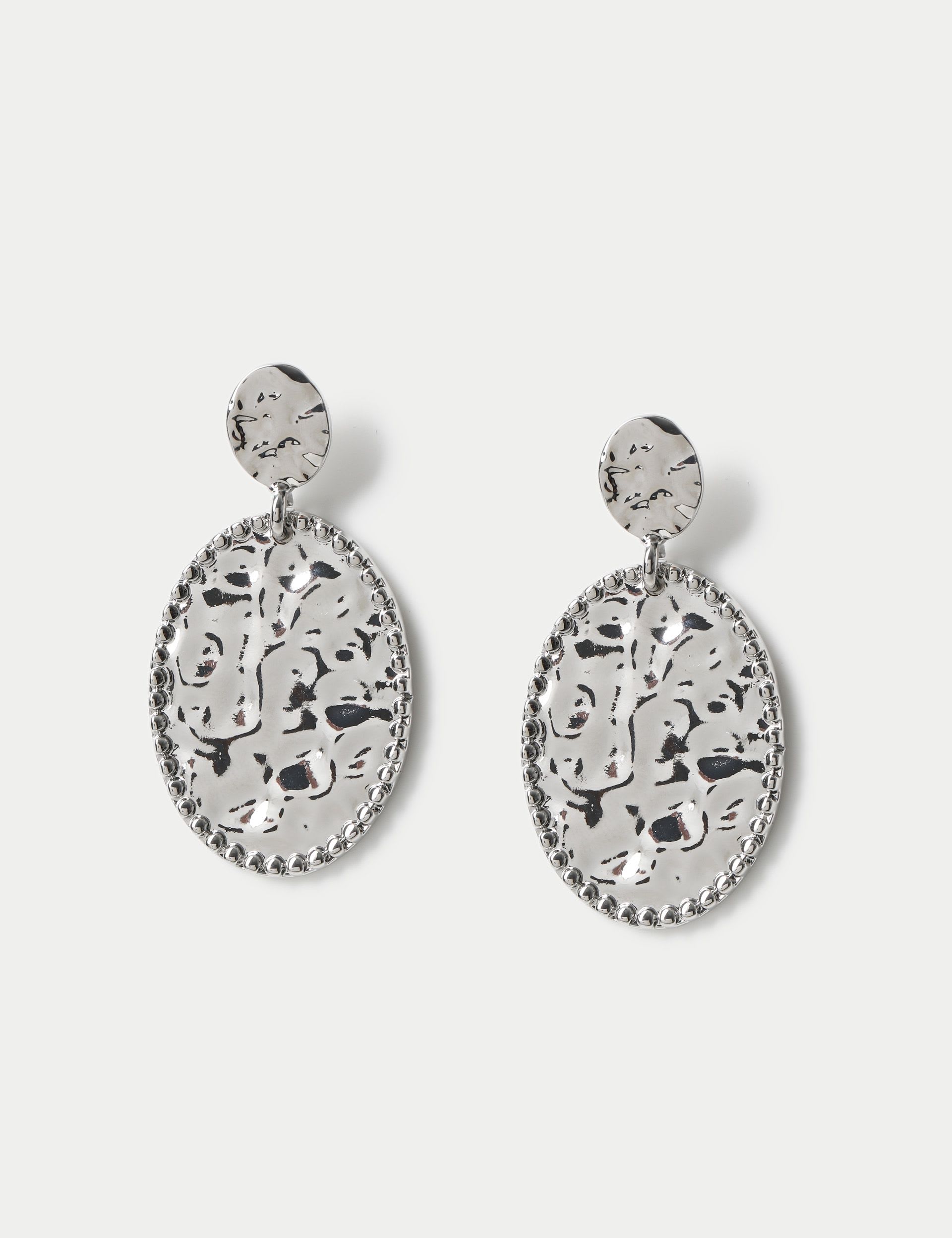 Textured drop earrings in 100% zinc alloy from a British brand
