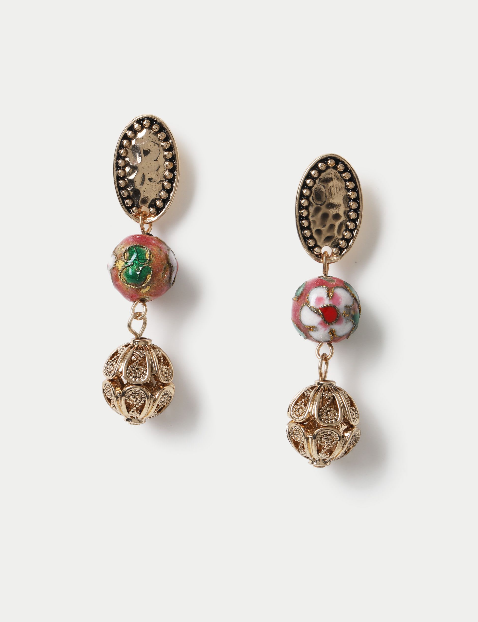 Ceramic filigree drop earrings, UK version