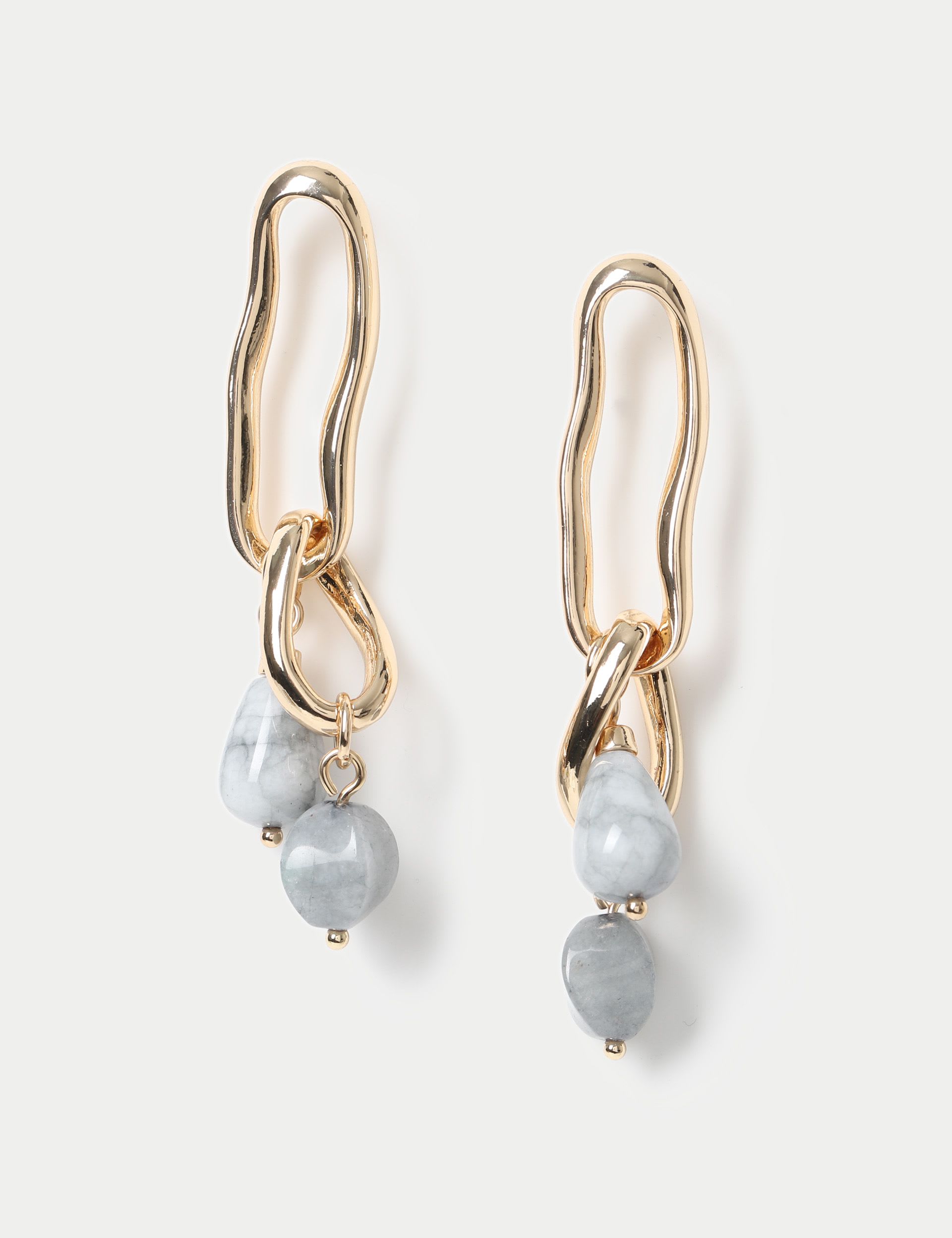 Natural stone link drop earrings, imported from the UK