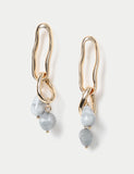 Natural stone link drop earrings, imported from the UK