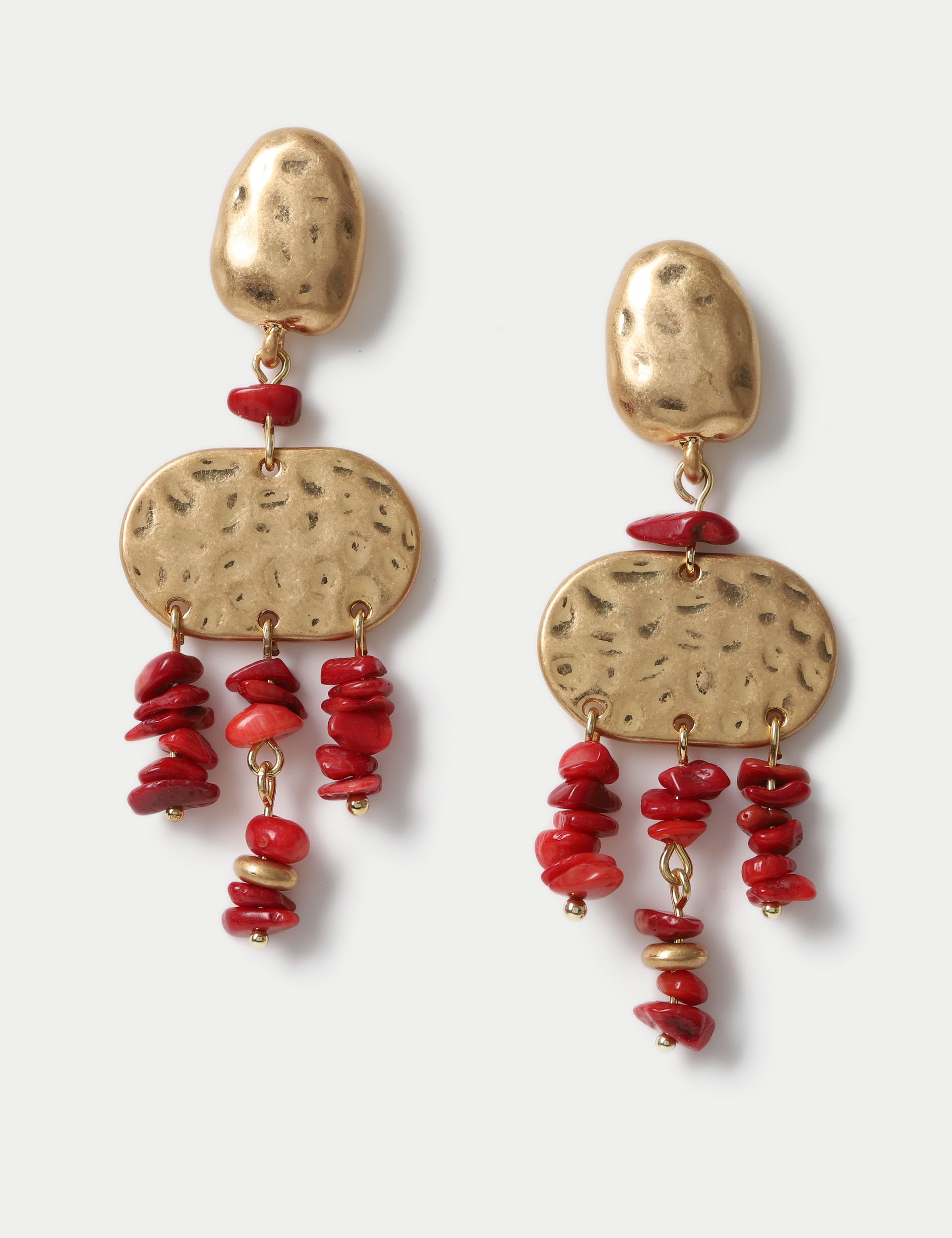 Textured chipping drop earrings (British brand)