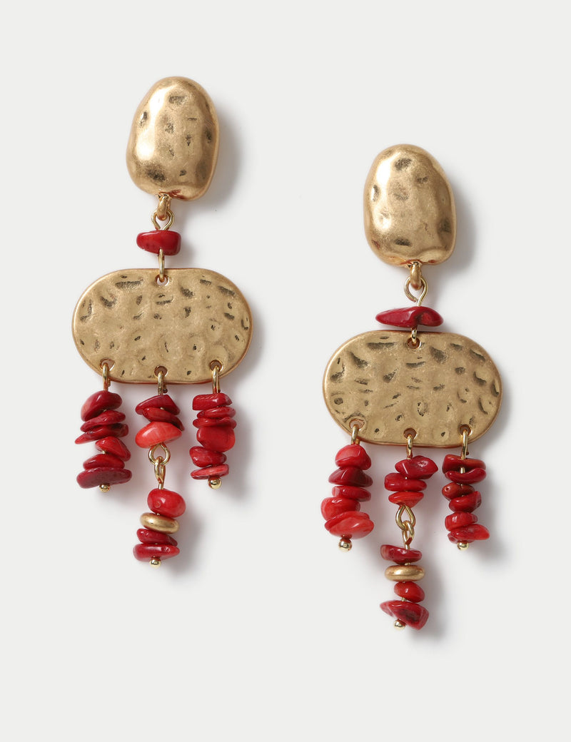 Textured chipping drop earrings (British brand)