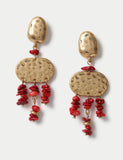 Textured chipping drop earrings (British brand)