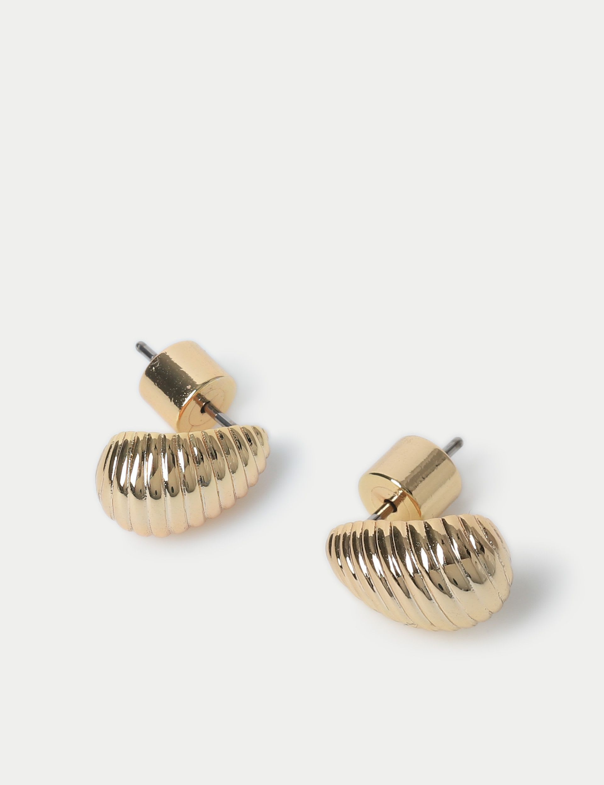 14k gold plated dome hoop earrings 1cm, UK version
