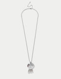 Shell Drop Long Pendant necklace in metal, UK version