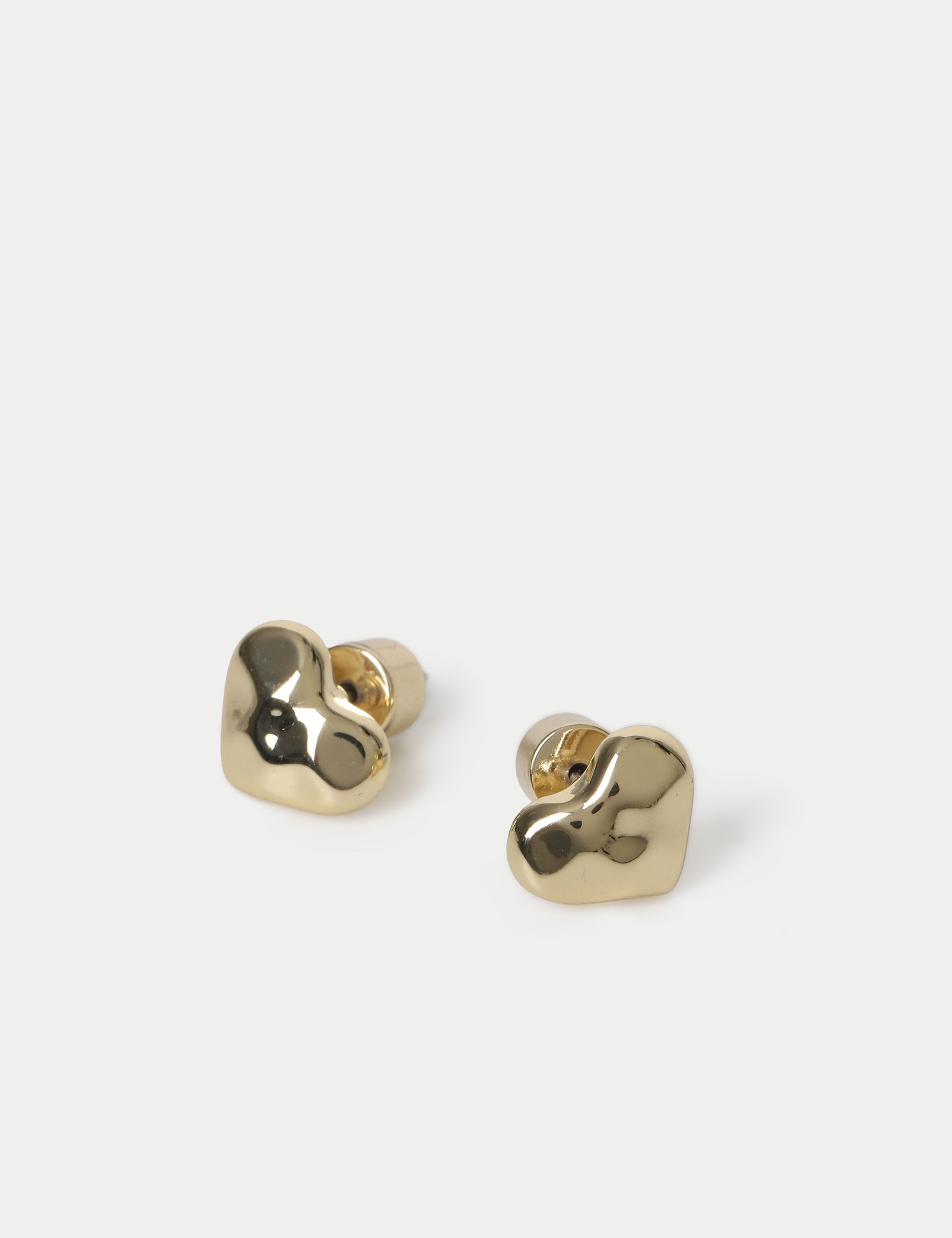 M&S gold plated heart stud earrings - British product