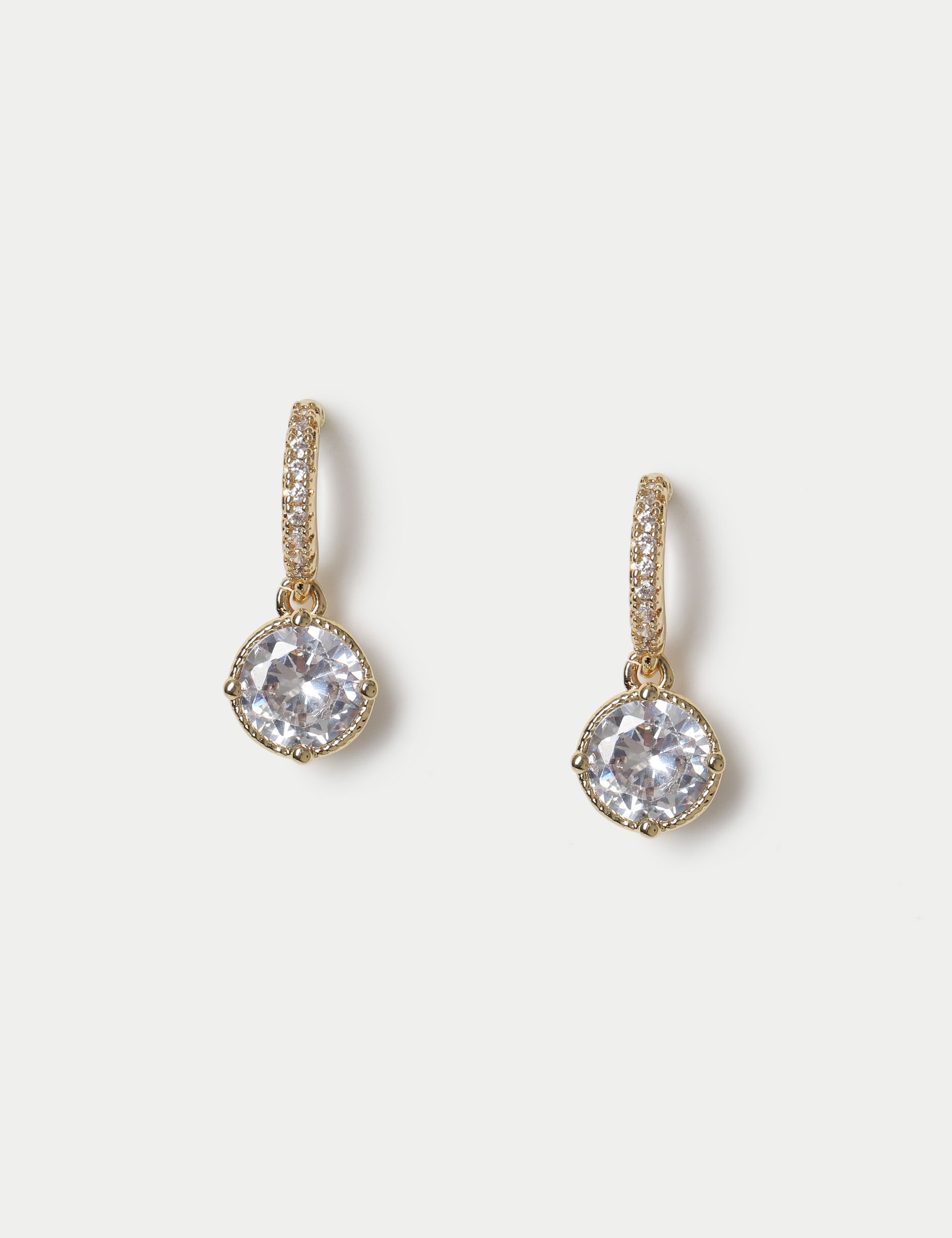 M&S gold plated circle drop earrings, UK version