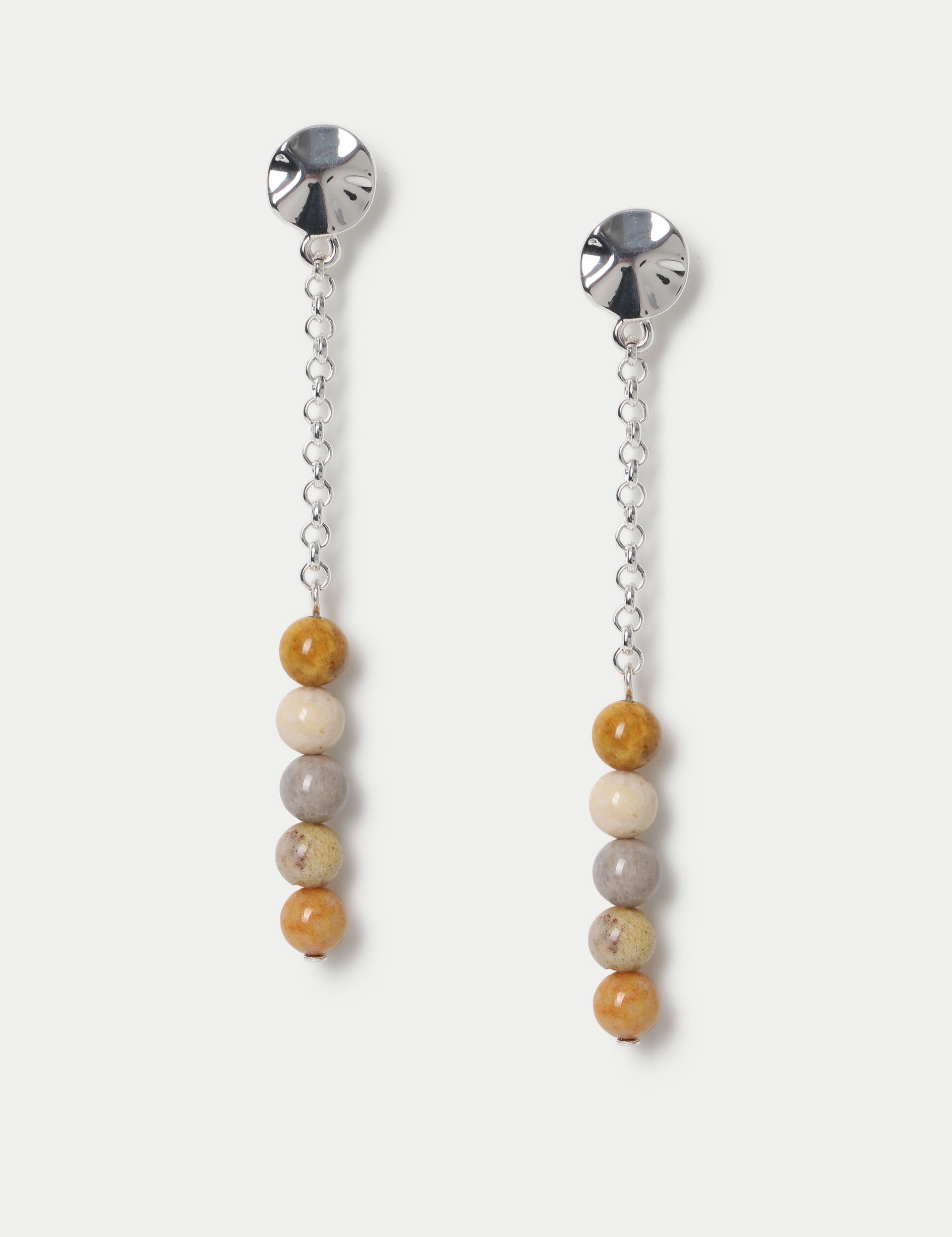 Natural stone drop earrings, UK version