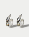M&S natural stone inlay hoop earrings for women (British brand)