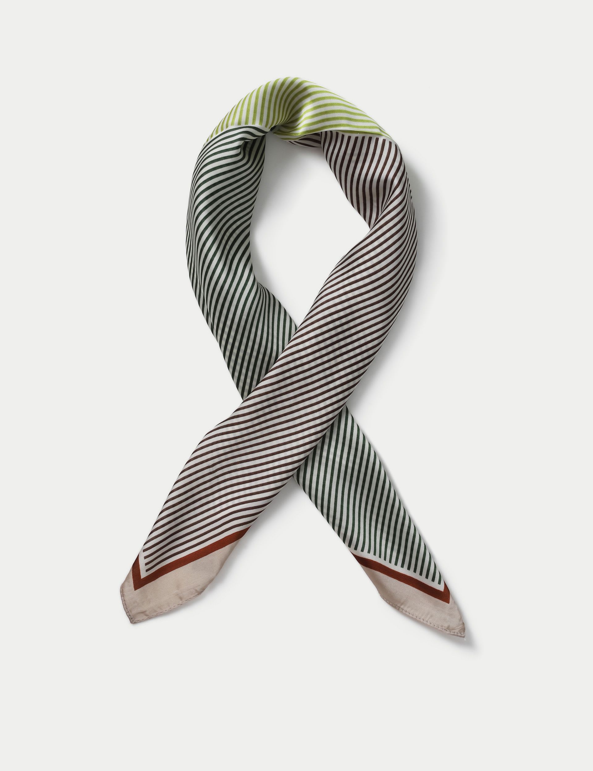Lime Stripe Scarf polyester (British brand)